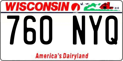 WI license plate 760NYQ
