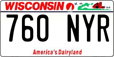 WI license plate 760NYR