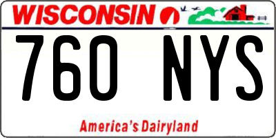 WI license plate 760NYS
