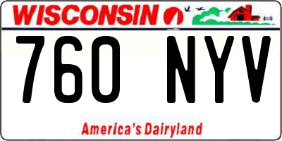 WI license plate 760NYV