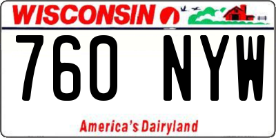 WI license plate 760NYW