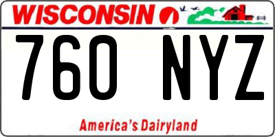 WI license plate 760NYZ
