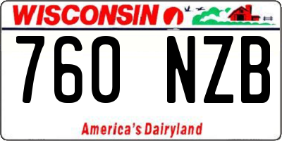 WI license plate 760NZB