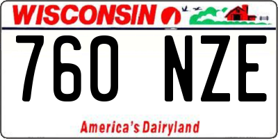 WI license plate 760NZE