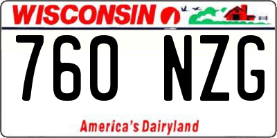 WI license plate 760NZG