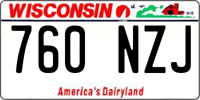 WI license plate 760NZJ