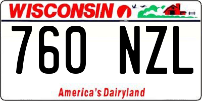 WI license plate 760NZL