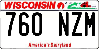 WI license plate 760NZM