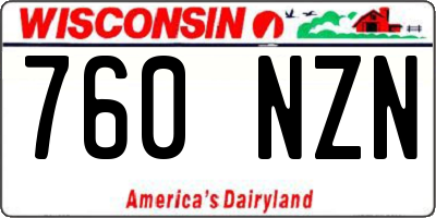 WI license plate 760NZN