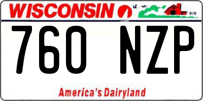 WI license plate 760NZP