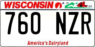 WI license plate 760NZR