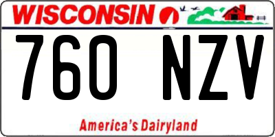 WI license plate 760NZV