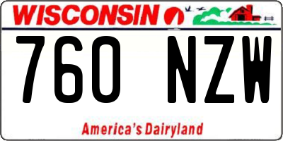 WI license plate 760NZW