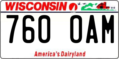 WI license plate 760OAM