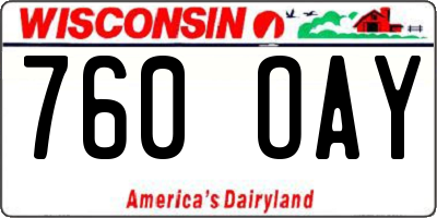 WI license plate 760OAY