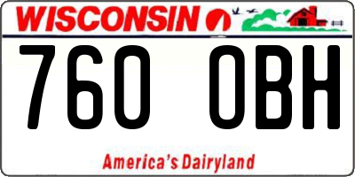 WI license plate 760OBH
