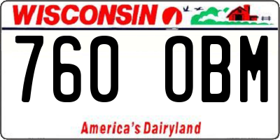WI license plate 760OBM