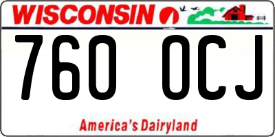 WI license plate 760OCJ