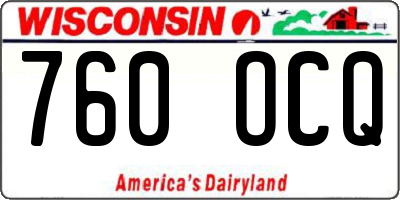 WI license plate 760OCQ
