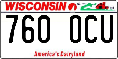 WI license plate 760OCU