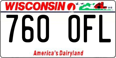 WI license plate 760OFL