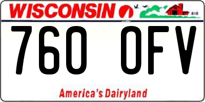 WI license plate 760OFV