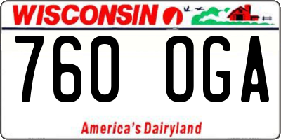 WI license plate 760OGA
