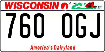 WI license plate 760OGJ