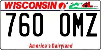 WI license plate 760OMZ