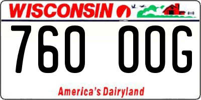 WI license plate 760OOG