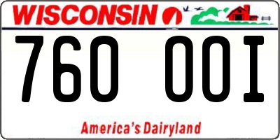 WI license plate 760OOI