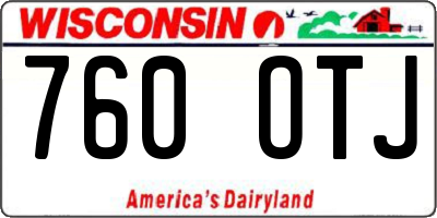 WI license plate 760OTJ