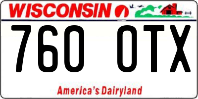 WI license plate 760OTX