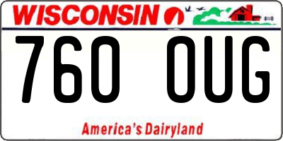 WI license plate 760OUG