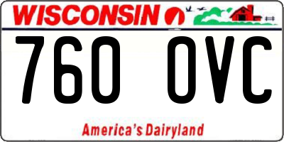 WI license plate 760OVC