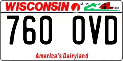 WI license plate 760OVD