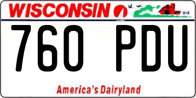 WI license plate 760PDU