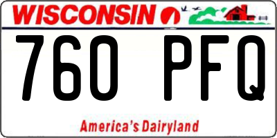 WI license plate 760PFQ