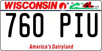 WI license plate 760PIU