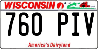 WI license plate 760PIV