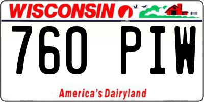 WI license plate 760PIW