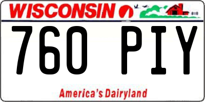 WI license plate 760PIY