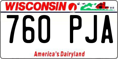 WI license plate 760PJA