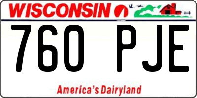 WI license plate 760PJE