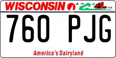 WI license plate 760PJG