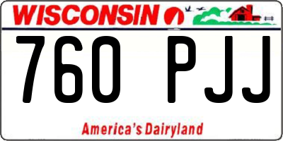 WI license plate 760PJJ