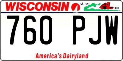 WI license plate 760PJW