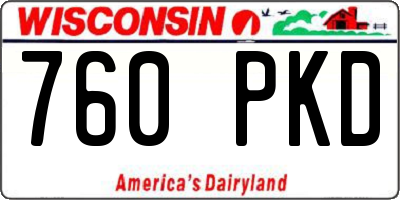 WI license plate 760PKD