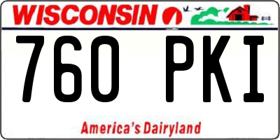 WI license plate 760PKI