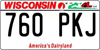 WI license plate 760PKJ
